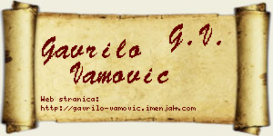 Gavrilo Vamović vizit kartica